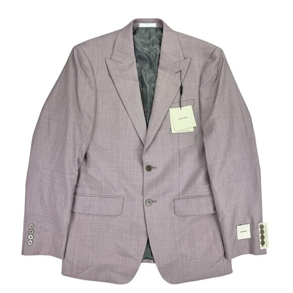 Calvin Klein Mens Matthew Slim Fit Wool Blend Stretch Suit Jacket Pink 38R